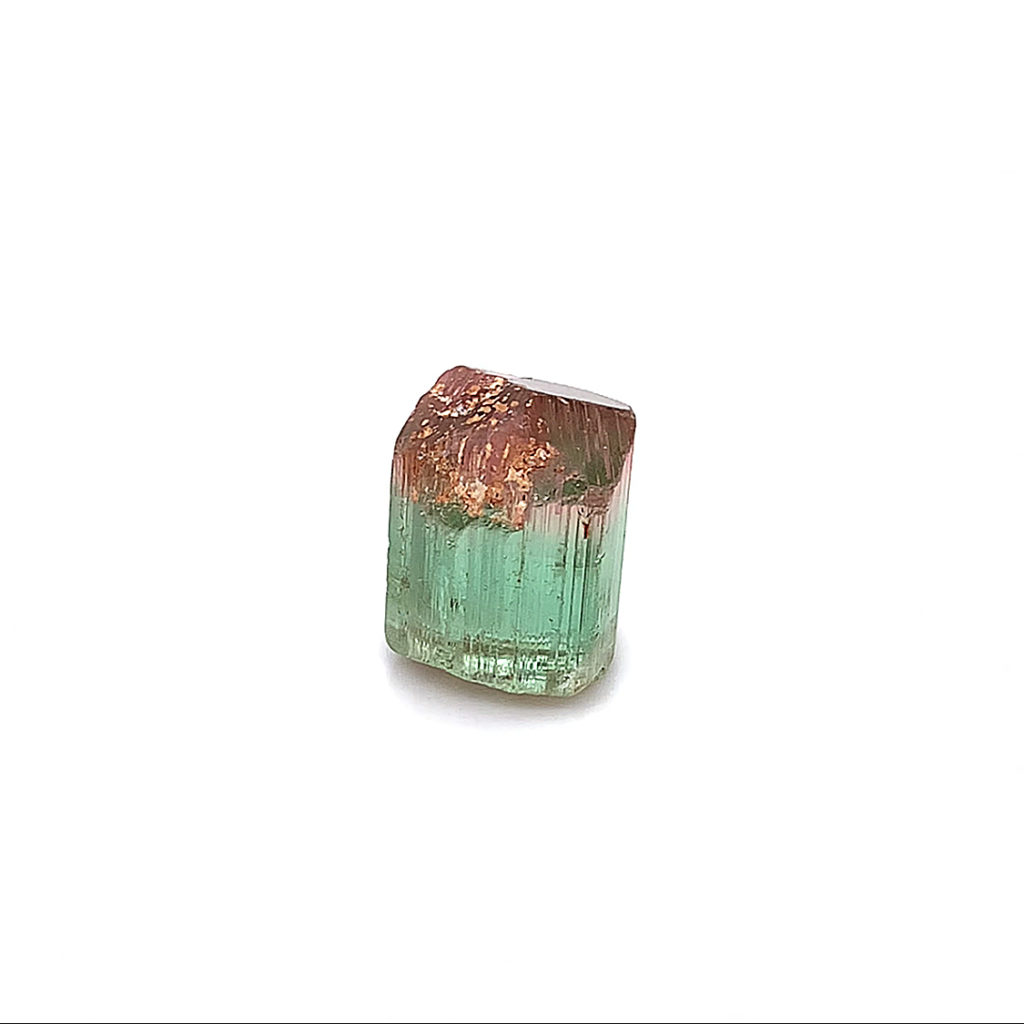 Bi-coloured Tourmaline rough stone.