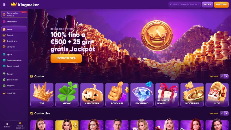 Esegui un Impatto con la Scommessa di Re al Casino Kingmaker in Italia